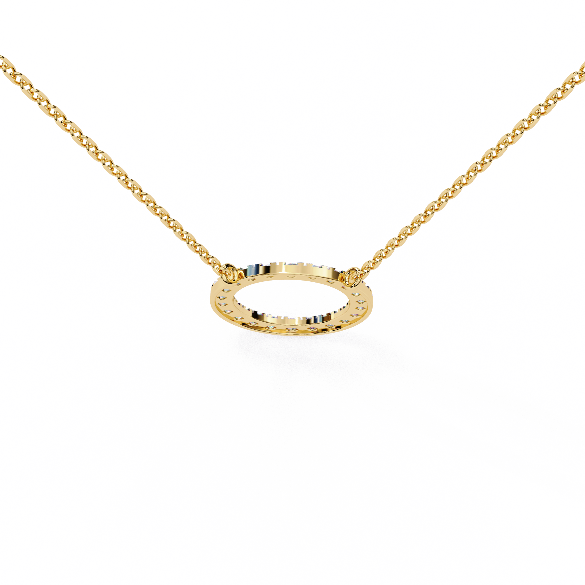 Solitairekart 0.34ct Natural Diamond Circle Pendant-HI Color, VS-SI Clarity